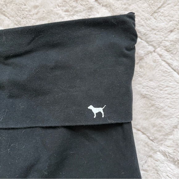 Victoria's Secret PINK | Black Mid-rise Fold Over Yoga Pants | Size Small - Picture 4 of 11